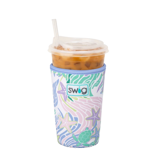 Sea Swirl Iced Cup Coolie (Medium) - The Sandy Santa