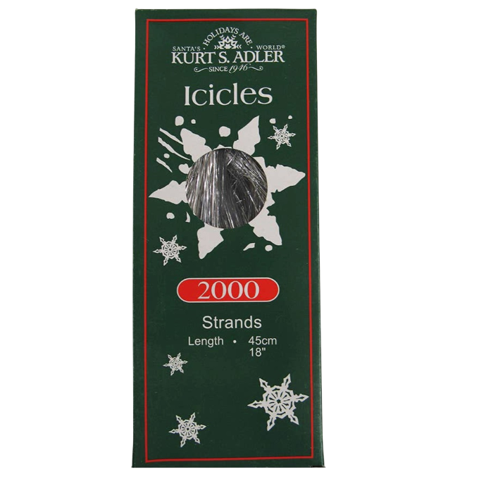 18" 2000 Silver Icicle Strands - The Sandy Santa