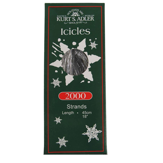 18" 2000 Silver Icicle Strands - The Sandy Santa