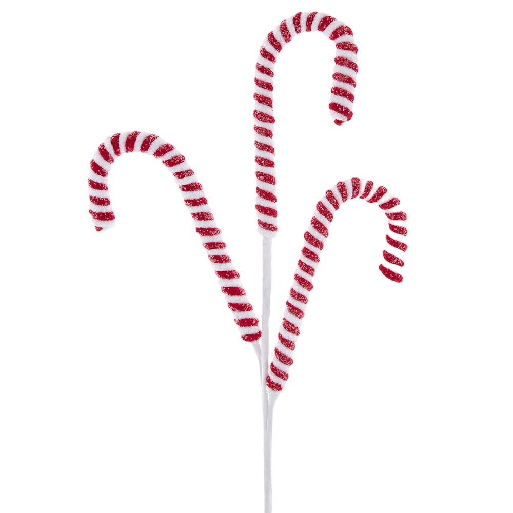 Red/White Candy Cane Pick - Triple – The Sandy Santa