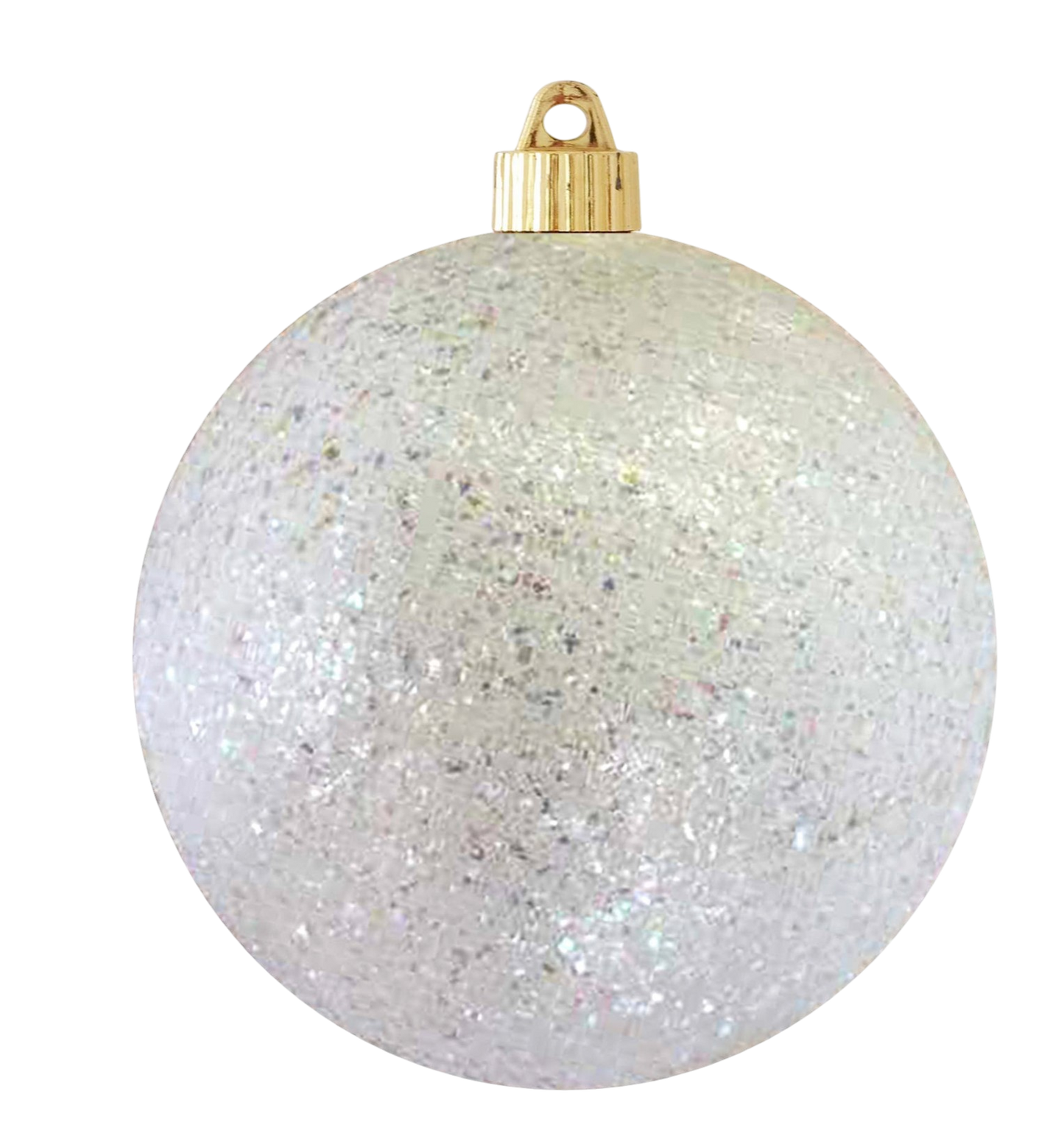 6" White Confetti Glitter ornament - The Sandy Santa