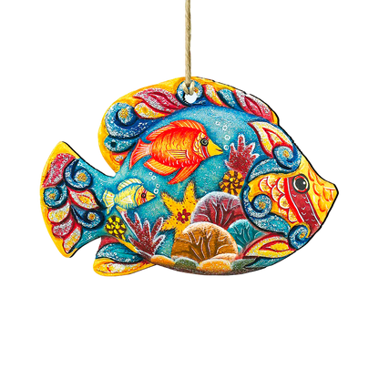 Tropical Fish Wood Christmas Ornament