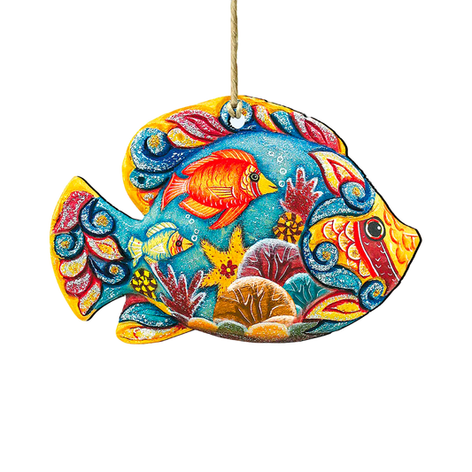 Tropical Fish Wood Christmas Ornament