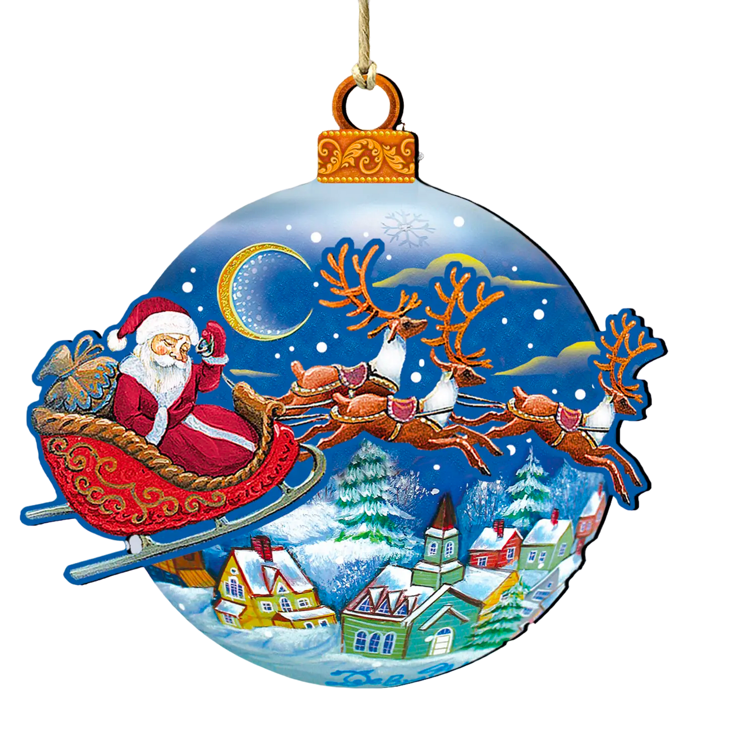 Up-Up and Away Wood Christmas Ornament