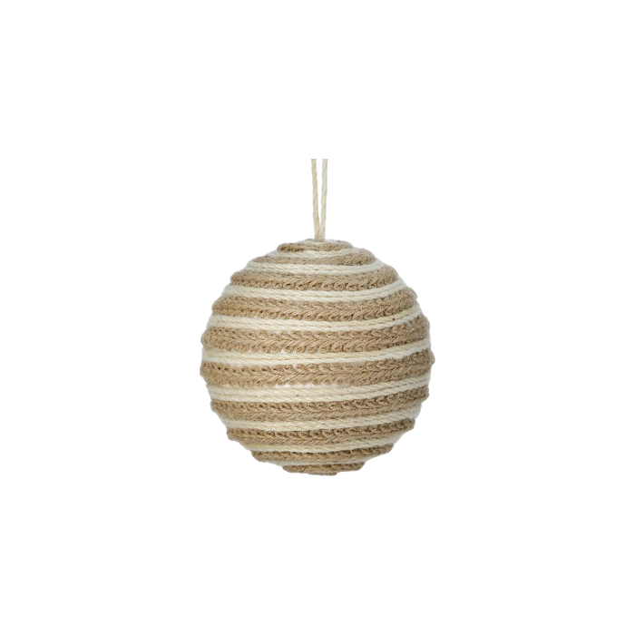 Woven Jute Ball Ornament - The Sandy Santa
