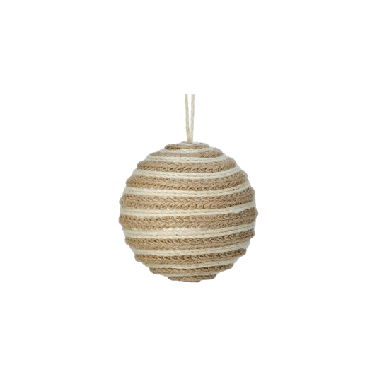 Woven Jute Ball Ornament - The Sandy Santa